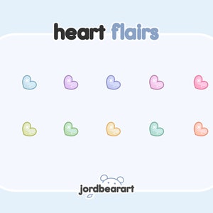 Pastel Heart Badge Flairs - Ready To Use for Twitch / Discord - Sub & Bit Badges