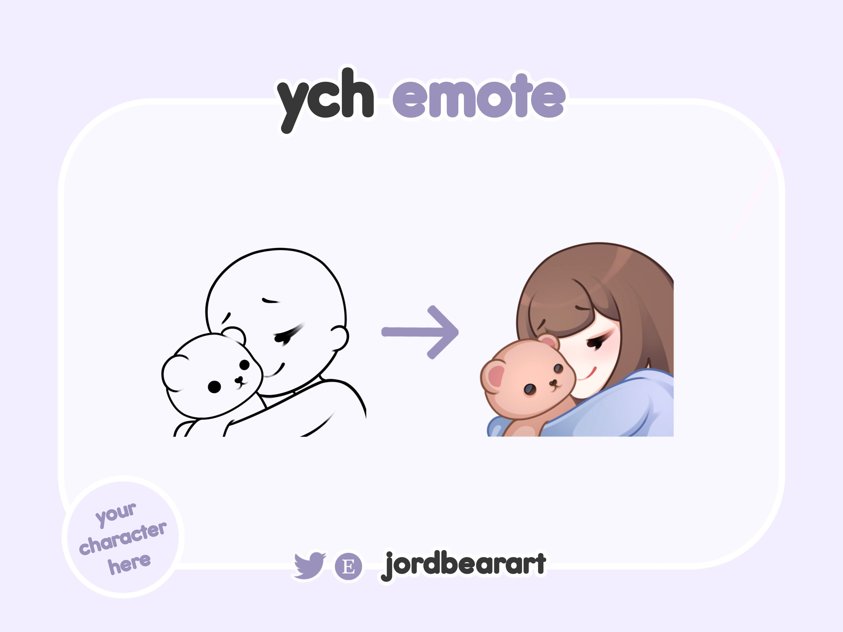 Custom Teddy Bear Hug Cuddle YCH Emote for Twitch / Discord Etsy Australia