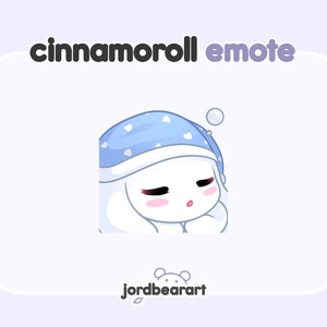 Pastel Emote Pelúcia Personagem Fofo Dormindo Zzz Canela Cachorro Branco Rosa Kawaii Twitch Emote - Pronto para Usar para Twitch/Discord