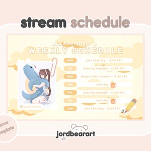 Yellow Sky Starry Aesthetic Egirl Themed Stream Schedule for Twitch Discord Youtube Streamers Social Media Kit