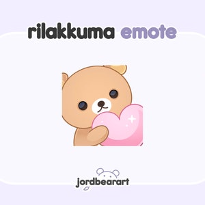 Brown Kuma Bear Love Heart Cute Hug Kawaii Emote - Ready To Use for Twitch / Discord
