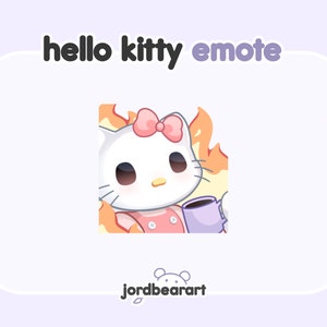 Kitty This is Fine Emote: Kawaii Twitch/Discord Emote (Digital Download)