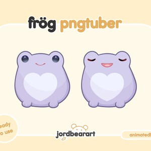 PNGTuber Purple Frog 12 Expressions Reactive Streaming Avatar • Ready to Use and Download for OBS Streamlabs FugiTech Veadotube Mini