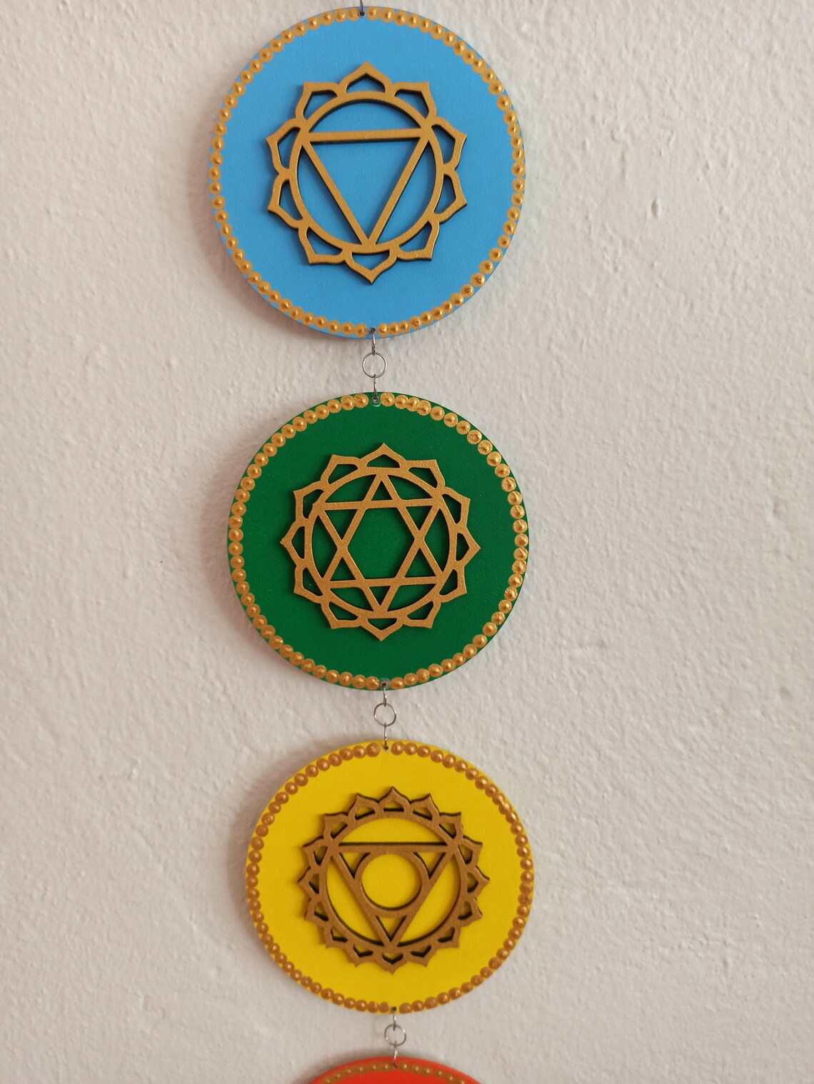 Colorful 7 Chakra Wood Wall Design Chakra Wall Hanging Etsy