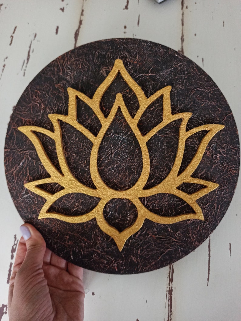 Wooden Lotus Flower Wall Design Lotus Flower Wall Decor Etsy