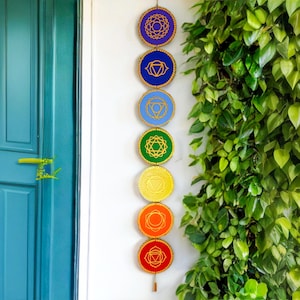 Handmade Wooden Chakra Wall Hanging: Laser Cut Spiritual Decor