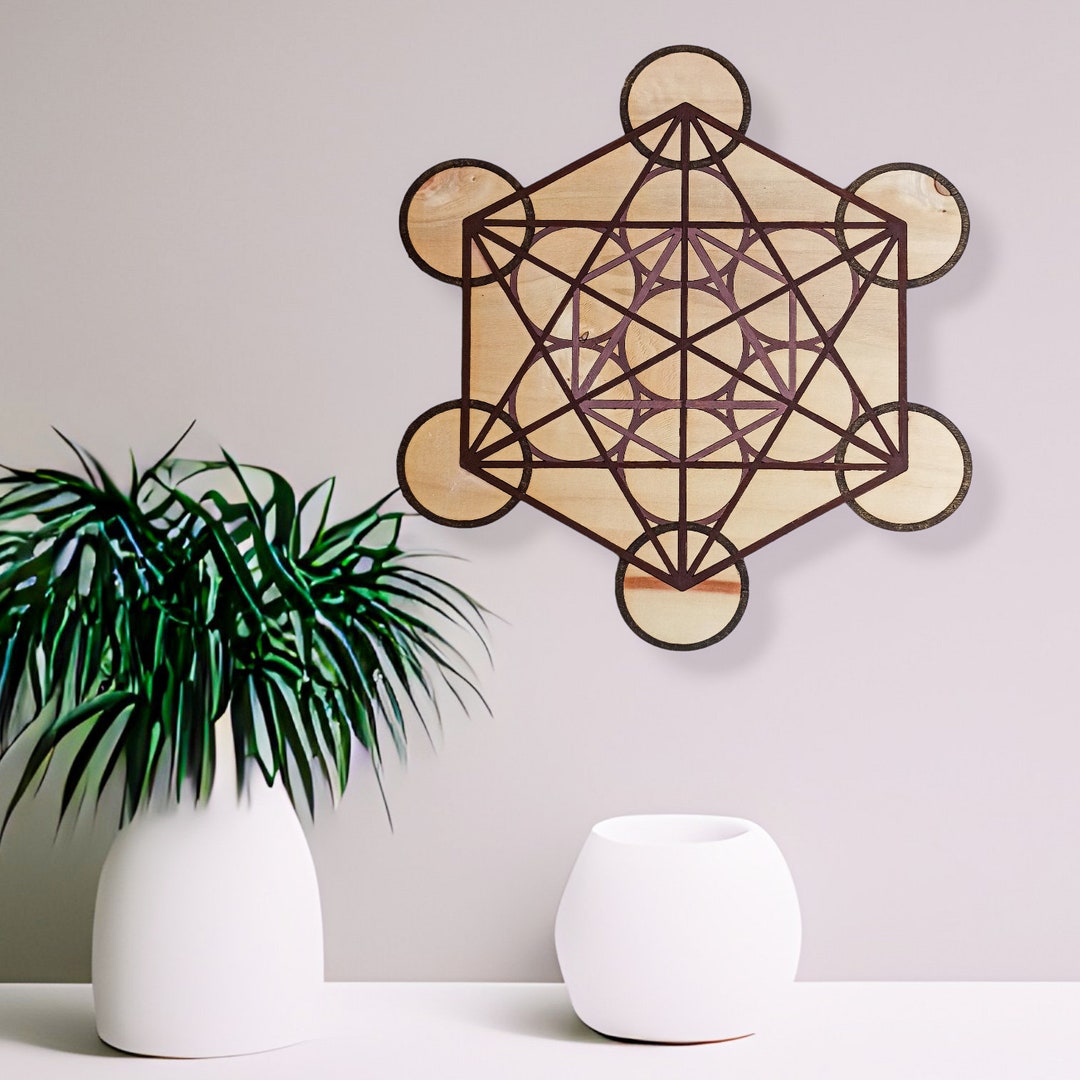 Metatron's Cube Wall Art or Metatron's Cube Crystal Grid, Sacred ...