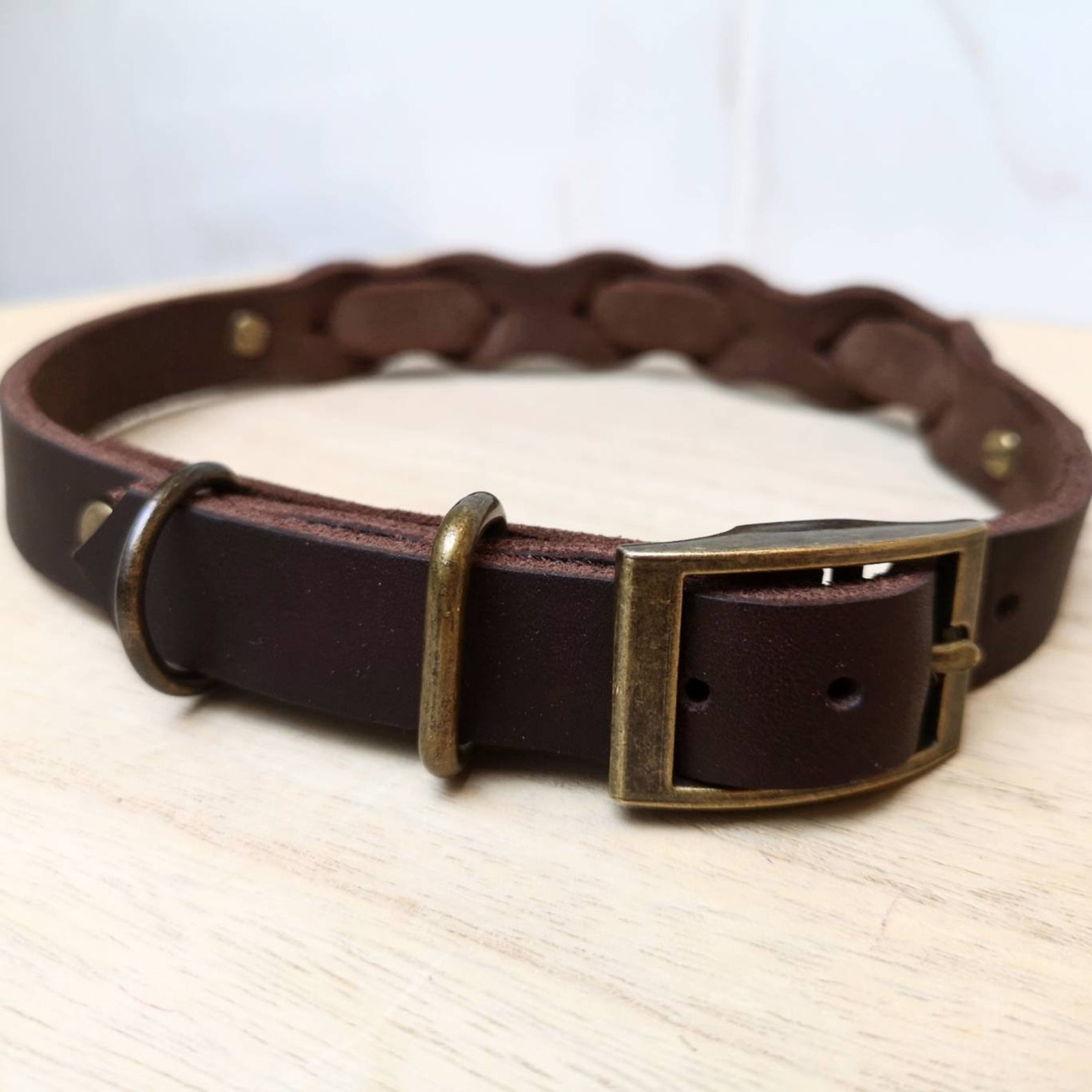 Lederhalsband Hund Fettlederhalsband geflochten Halsband Etsy