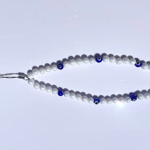 Evil Eye Pearl Kralen Telefoon Charme / Riem / Ketting I Handgemaakte Aanpasbare Kawaii Y2K 90s Leuke Esthetiek