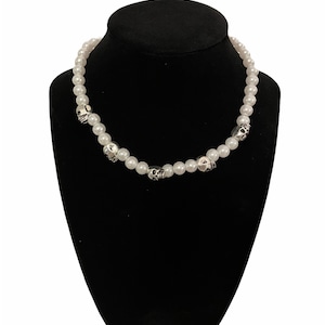 Punk Skull Pearl Beaded Choker I Handmade Necklace | Customizable Kawaii Y2K 90s Cute Aesthetic