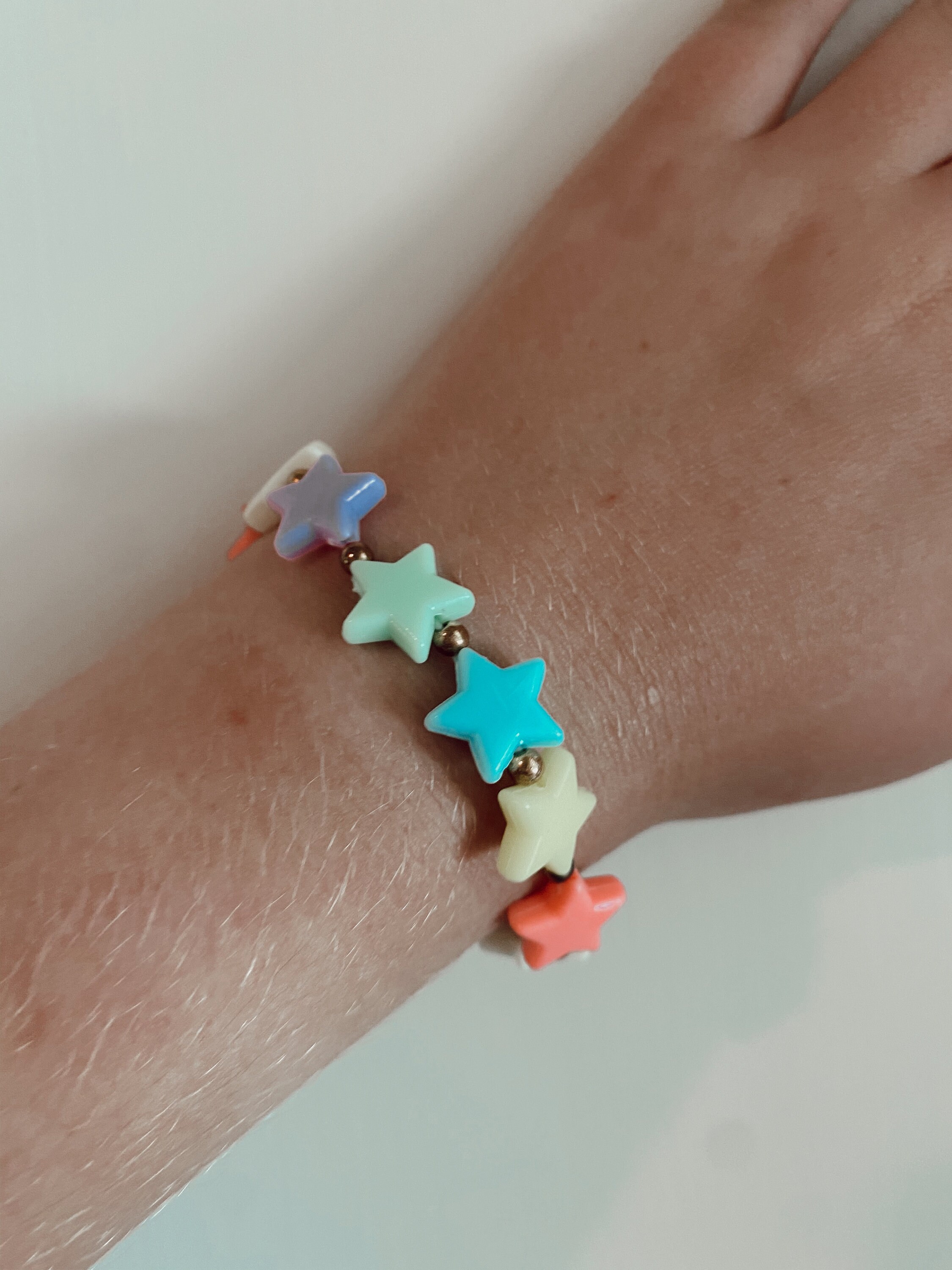 Colorful star bead with gold beads bracelet Etsy