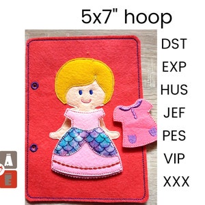 Quiet book page embroidery design, Toddler quiet book pattern, In the hoop activity design, machine embroidery applique design