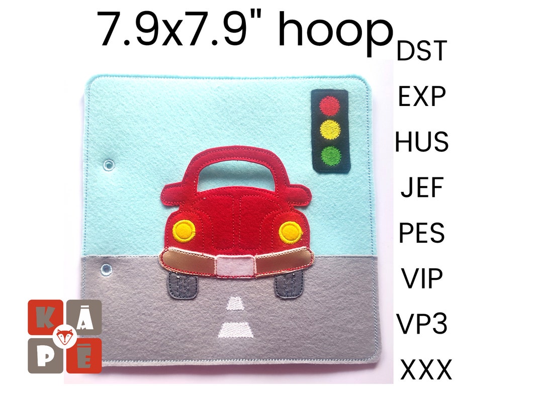 Dollhouse Car Quiet Book Page Embroidery Design, Boy Toddler Quiet Book