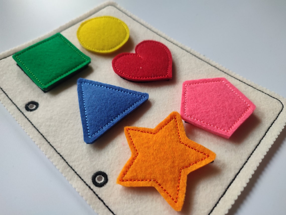 Shape Matching Quiet Book Page Embroidery Design, Toddler Quiet Book ...