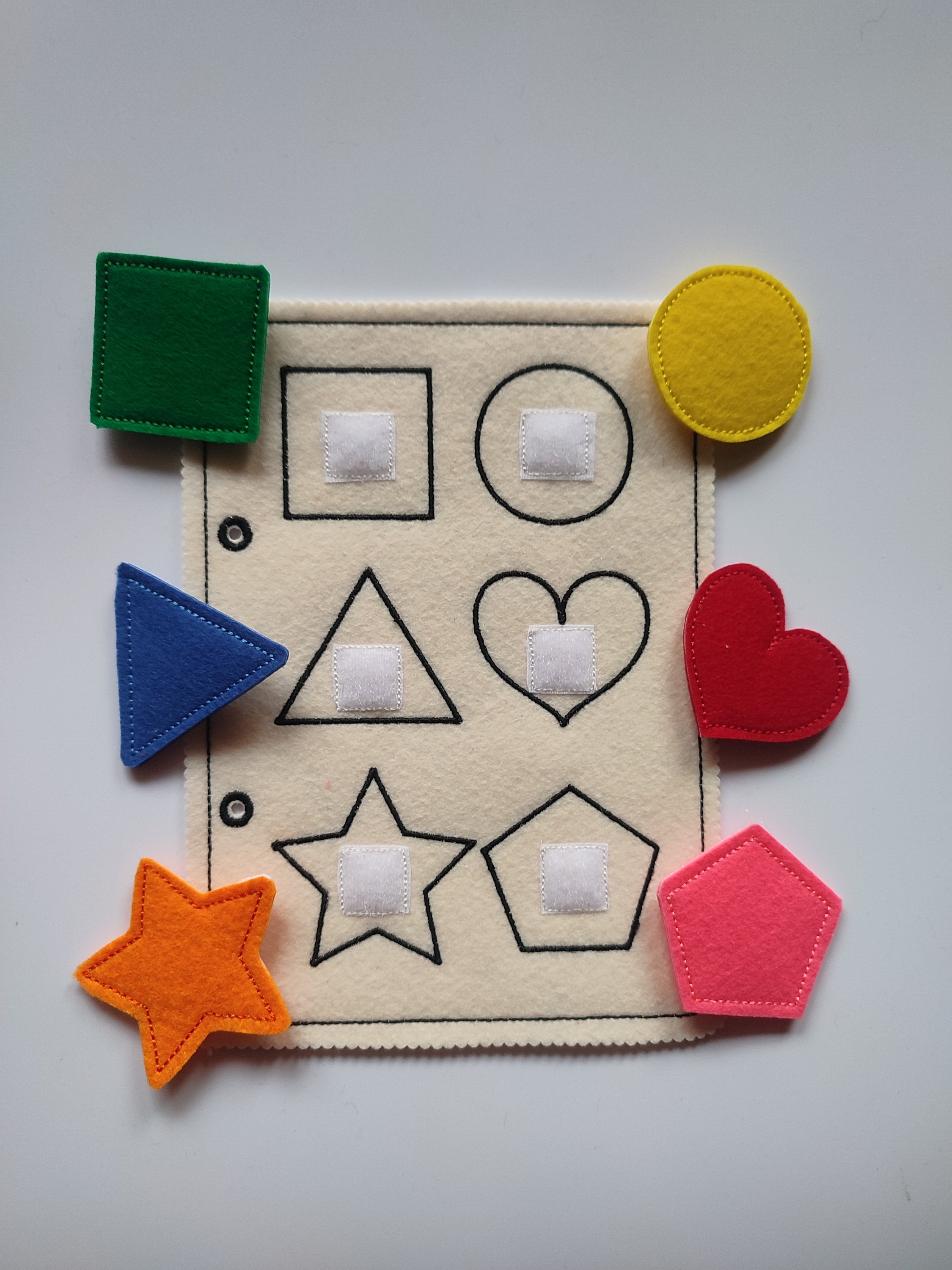 Shape Matching Quiet Book Page Embroidery Design, Toddler Quiet Book ...