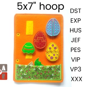 Easter egg matching quiet book page embroidery design, quiet book pattern, In the hoop activity design, machine embroidery applique design