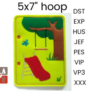 Boy dollhouse Quiet book page embroidery design, Toddler quiet book pattern, In the hoop activity design, machine embroidery applique design