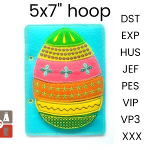 Easter egg quiet book page embroidery design, quiet book pattern, In the hoop activity design, machine embroidery applique design
