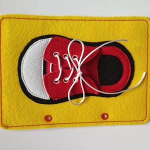 Shoe Lacing Quiet Book Page Embroidery Design, Toddler Quiet Book ...