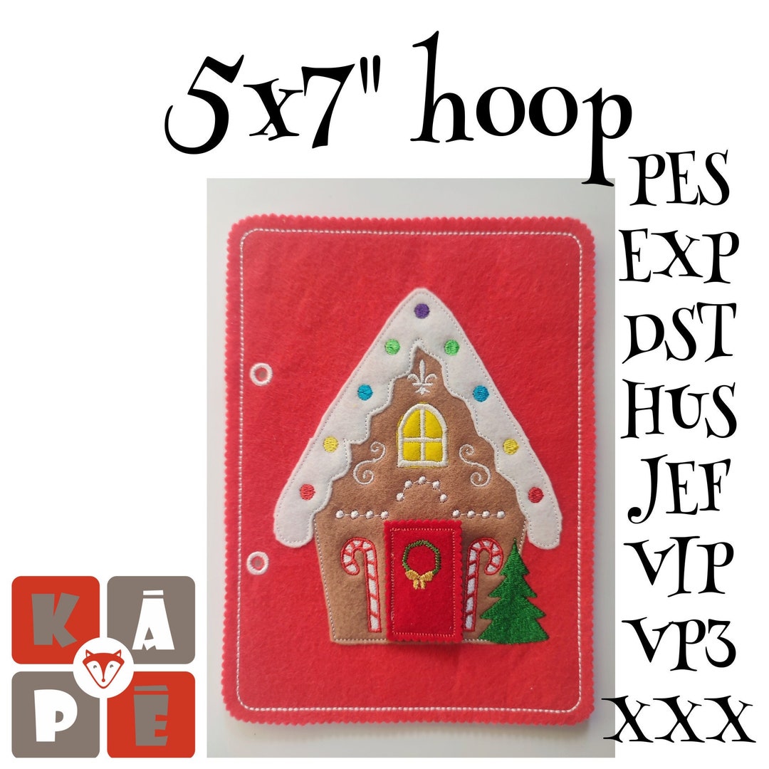 Quiet Book Page Embroidery Design, Toddler Quiet Book Christmas Pattern