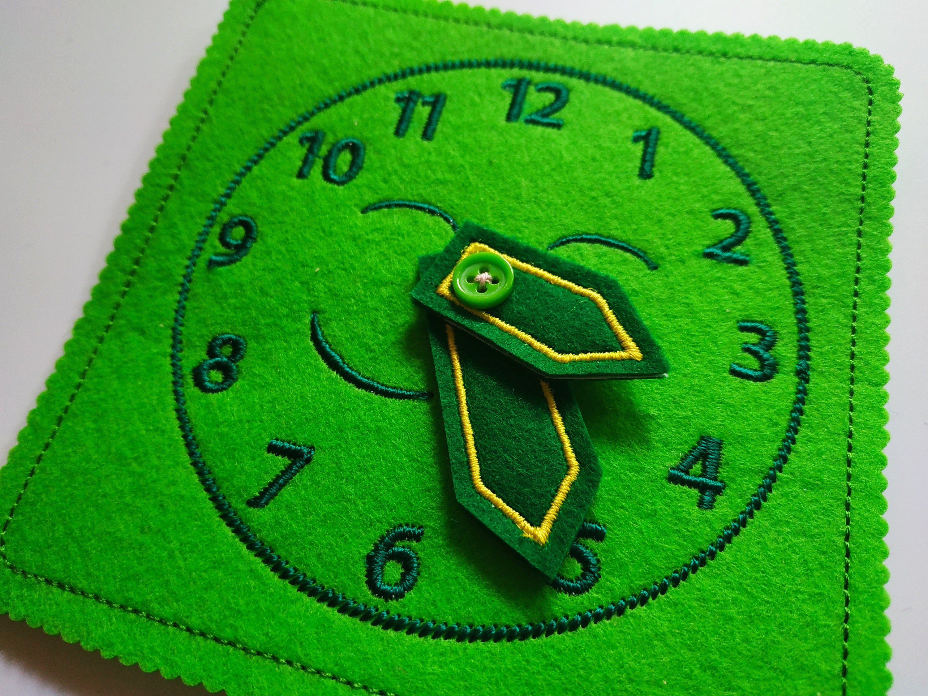 Clock Quiet Book Page Embroidery Design Toddler Quiet Book Etsy