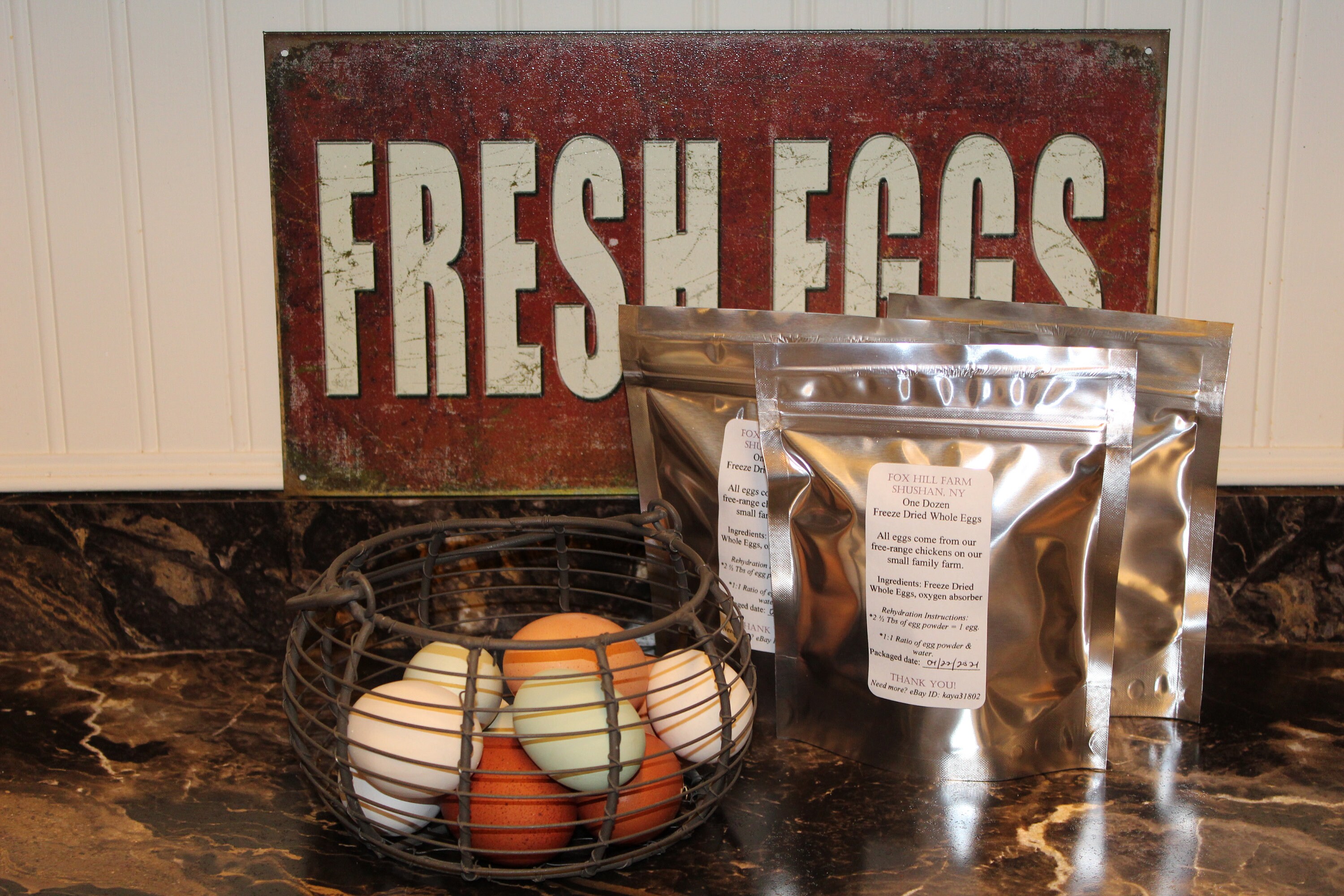 FreeRange Farm Fresh FreezeDried Whole Eggs One Dozen Etsy