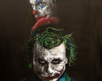 JOKER 油絵アート Joker - Joaquin Phoenix, 絵画 Nathalie S.によって | ArtMajeur