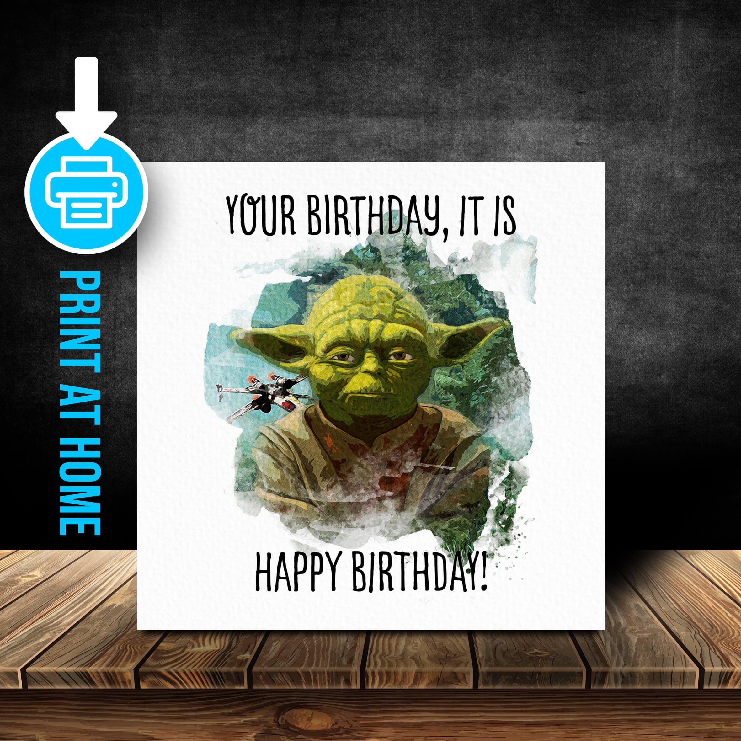 Star Wars Yoda Geburtstagskarte Digitaler Download Etsy.de