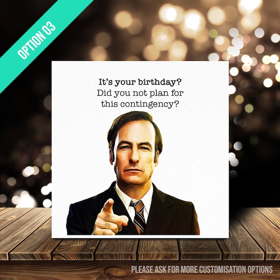 Better Call Saul Birthday Card Fully Customisable 01/03 | Etsy