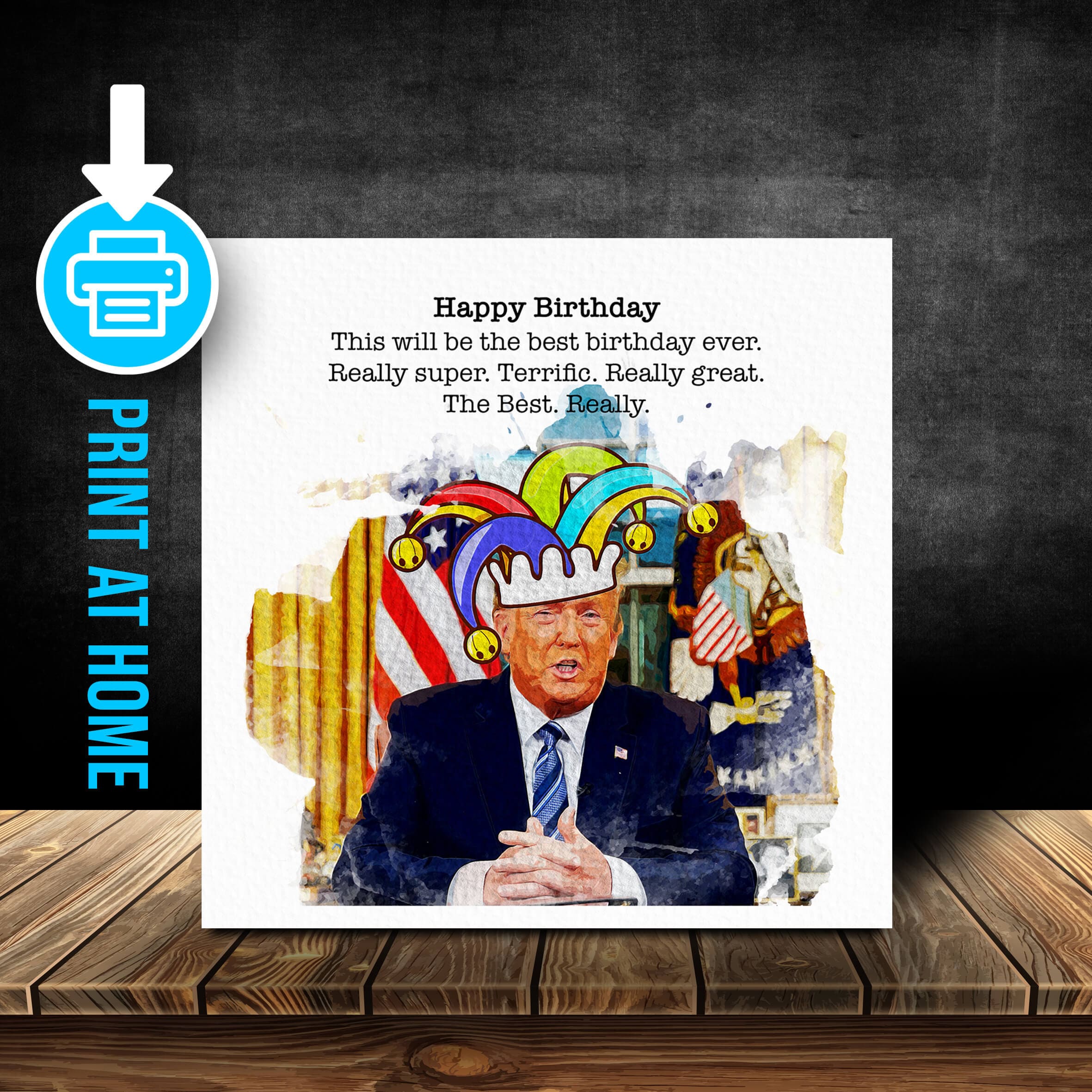 Donald Trump Birthday Card Digital Download Etsy