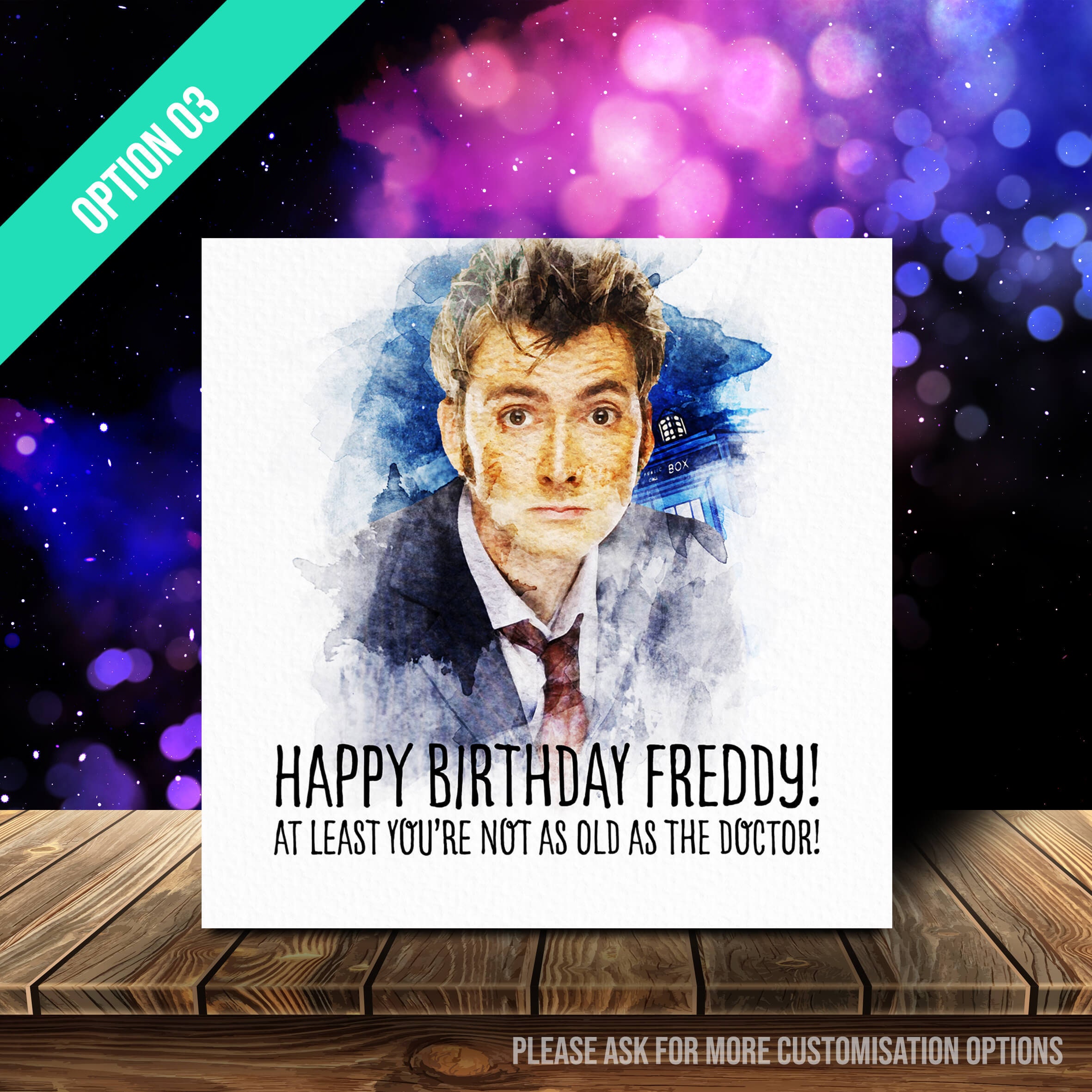 Dr Who David Tennant Birthday Card Fully Customisable 02/03 - Etsy UK