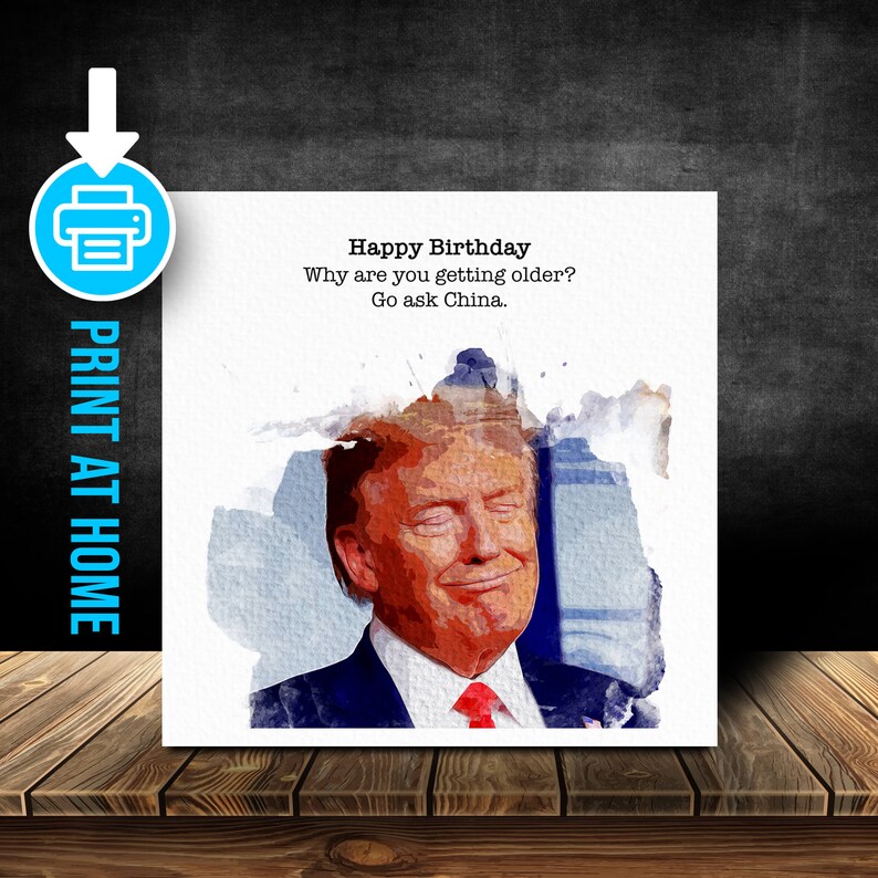 Donald Trump Birthday Card Digital Download - Etsy