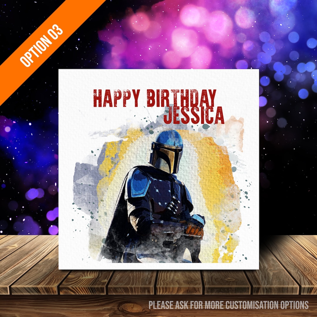 The Mandalorian Birthday Card Totalmente personalizable 01/03 - Etsy España