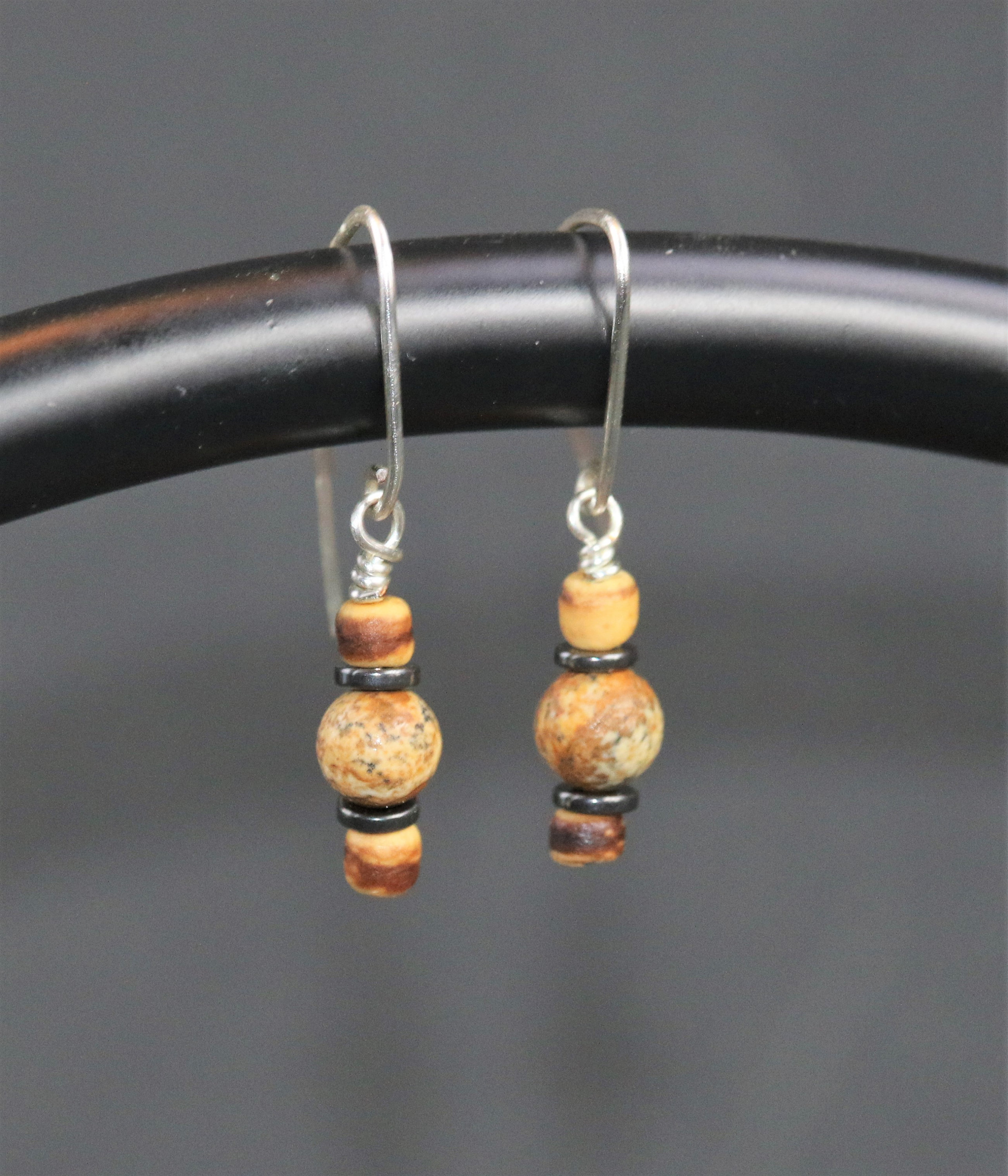 Wood & Jasper Earrings Etsy