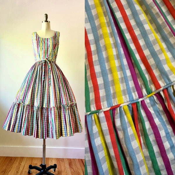 Retro Rainbow Tank Dress main image 0