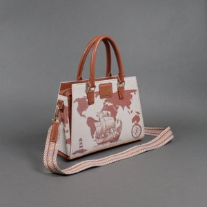 PaJust Roseward Kelly bag, canvas bag, women's handbag, shoulder bag, women's canvas bag, luxury bag, handmade bag, leather bag zdjęcie 1