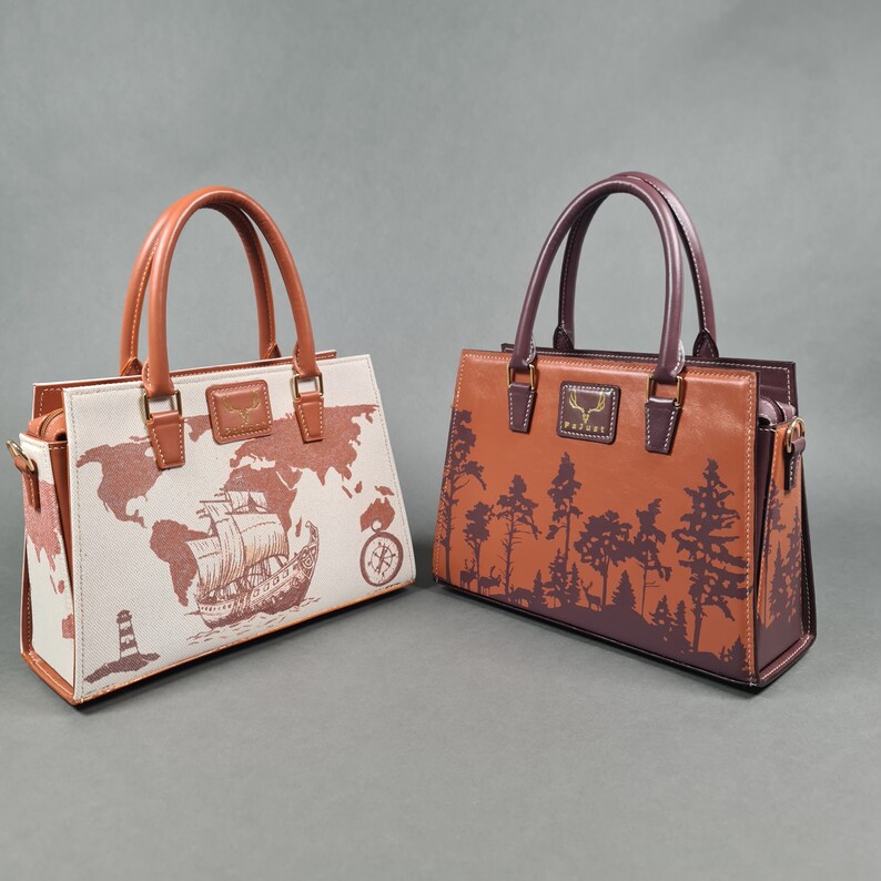 PaJust Roseward Kelly bag, canvas bag, women's handbag, shoulder bag, women's canvas bag, luxury bag, handmade bag, leather bag zdjęcie 10