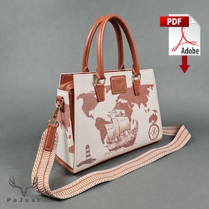 Taschen Schnittmuster - PaJust Roseward Canvas/Ledertasche PDF Schnittmuster, Ledertasche Schnittmuster, Taschen Schnittmuster, Canvas Taschen Schnittmuster
