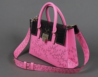 PaJust Rose Satchel Bag PDF Pattern: leather Handbag, Office bag