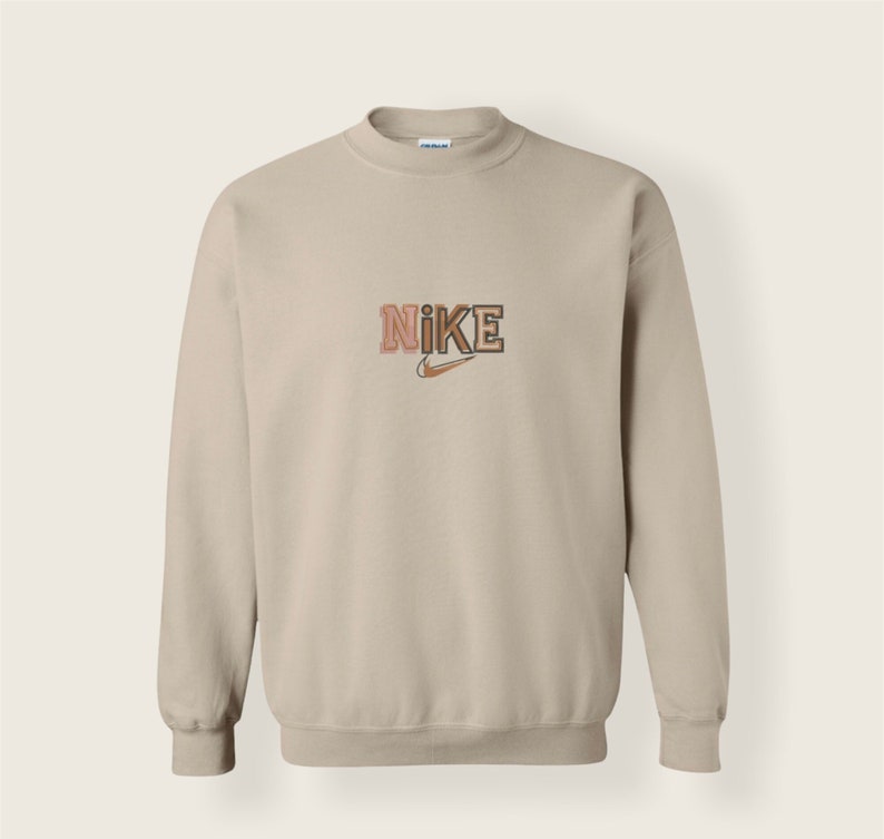 Brown Nike Crewneck Nike Inspired Crewneck Swoosh Sweater | Etsy