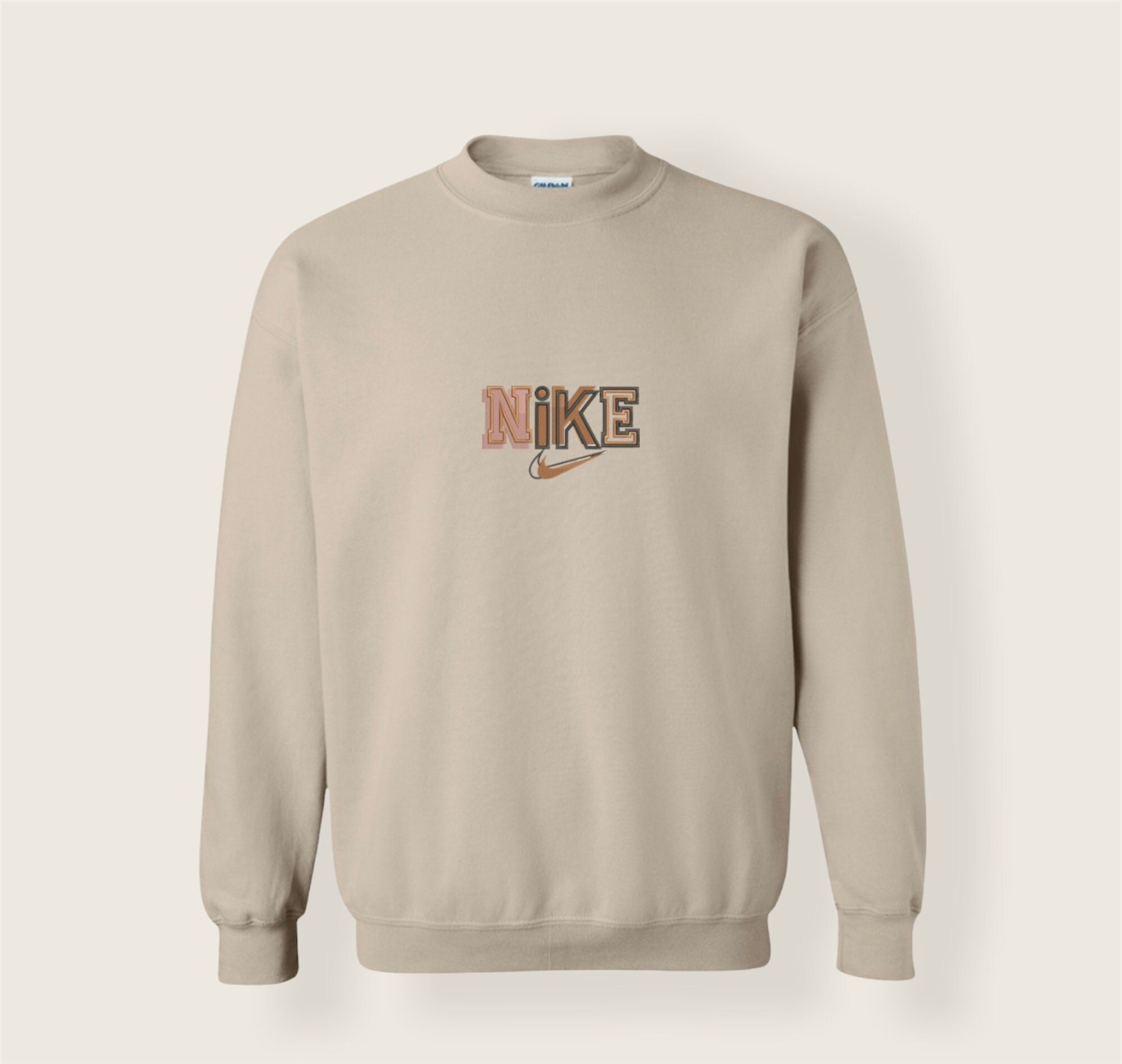 brown nike crewnecks