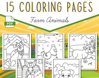 Farm Animal Coloring Pages | Printable Farm Coloring Pages | Farm Birthday Activity | Coloring Book Pages For Kids | Farm Animals Activity