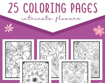 Printable Adult Coloring Pages | Coloring Book Pages | Mindfulness Coloring Pages | Coloring Pages | Kids Coloring Book | Instant Download