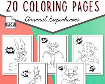 Download Superhero Coloring Etsy