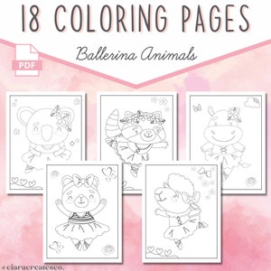 Ballerina Coloring Pages, Ballet Animals Coloring, Ballet Birthday Party, Ballerina Coloring Book, Kids Activity, Coloring Activity For Kids