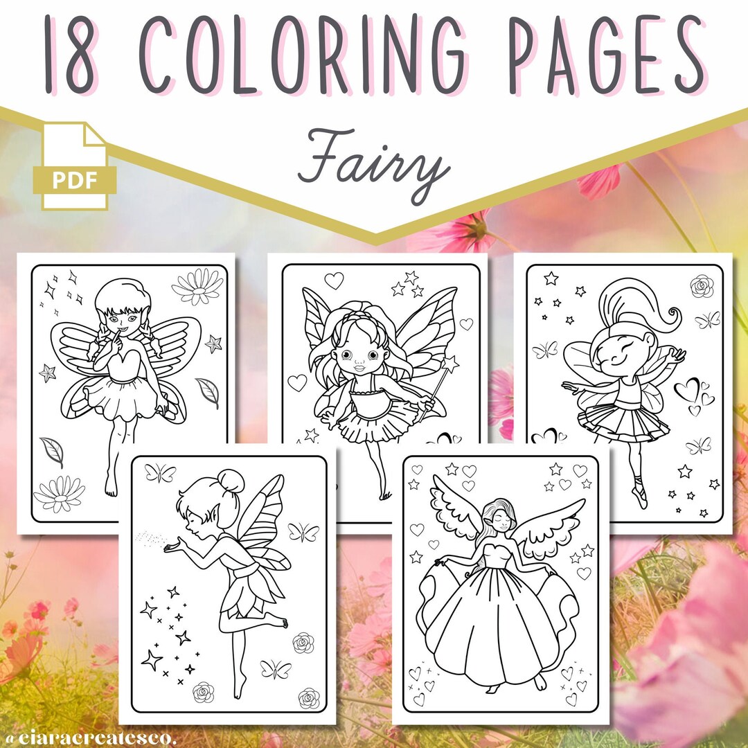 Fairy Coloring Page, Fairy Themed Birthday Party, Fairy Coloring Book ...