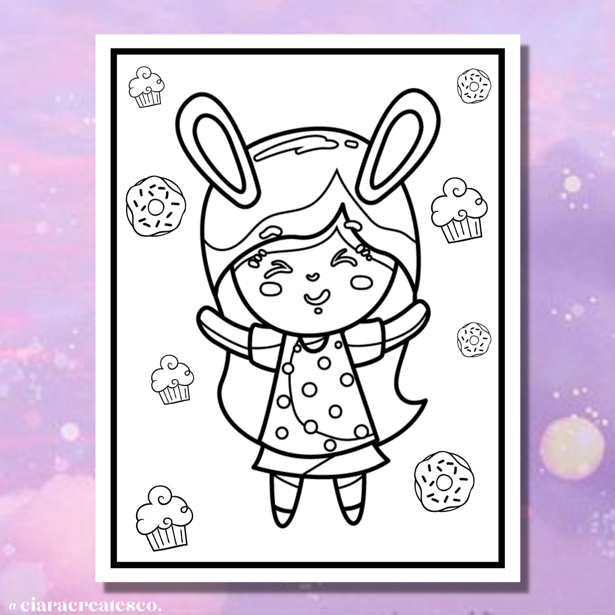 20 kawaii coloring pages for kids cute printable coloring etsy