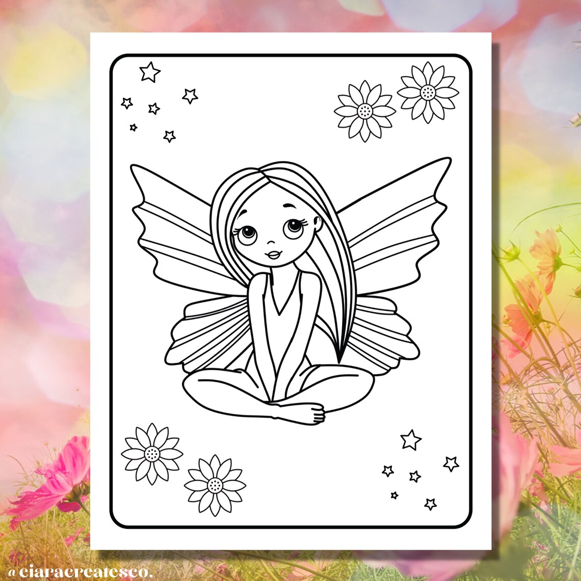 Fairy Coloring Pages Fairy Themed Birthday Party Fairy - Etsy