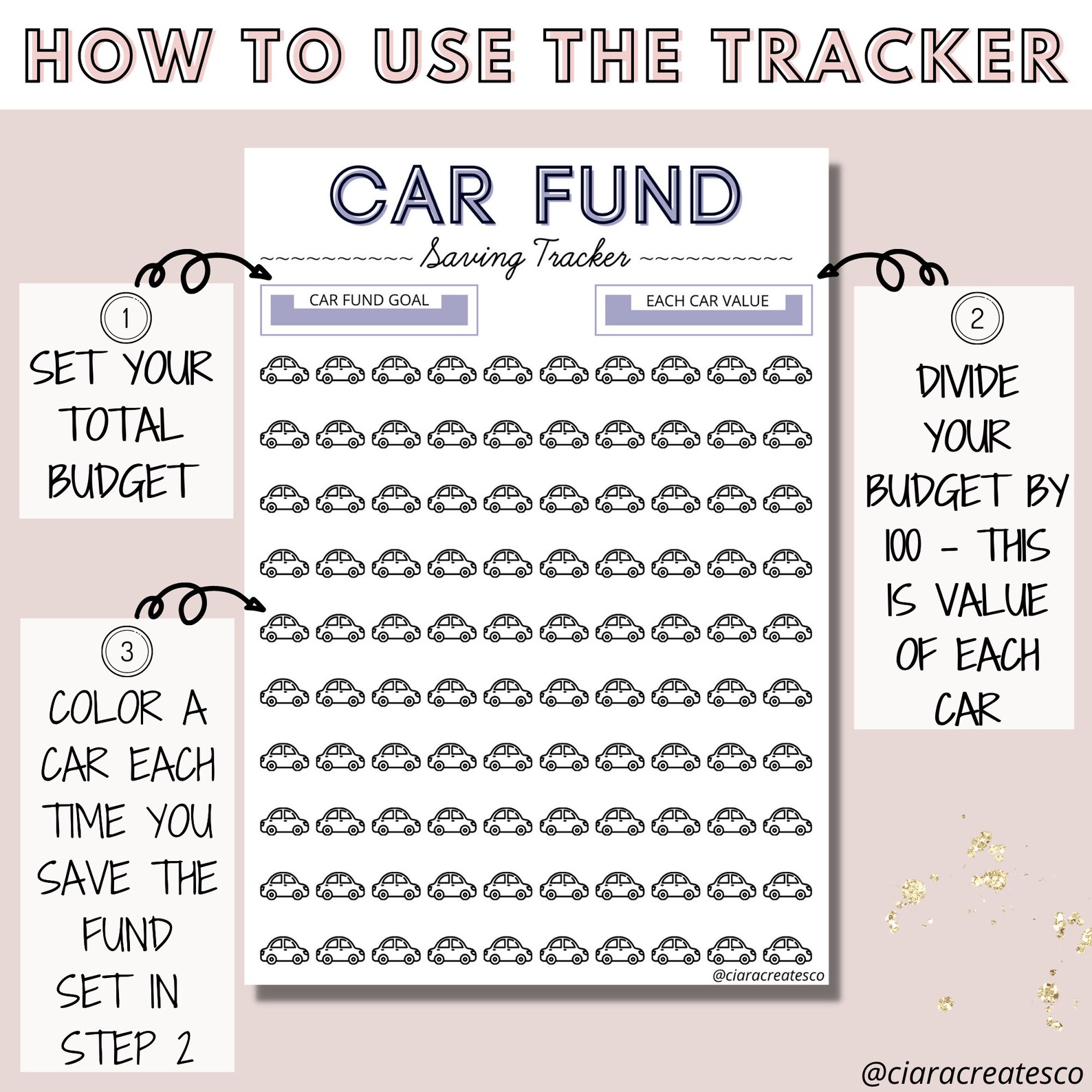 New Car Savings Tracker Printable, Car Fund Tracker, Savings Tracker ...
