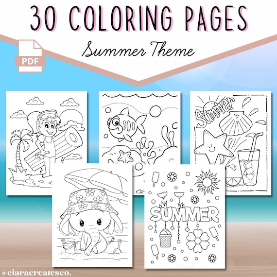 30 Summer Coloring Pages  Summer Coloring Pages for Kids